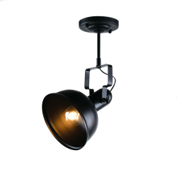 Ceiling light 1xE27 max 60W Metal + PVC black cable / Matt black  Φ18XH39cm RIVIERA - acadecor 