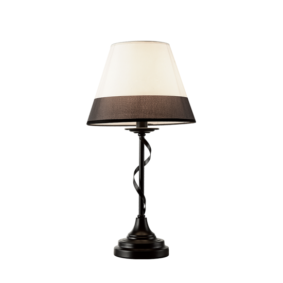 Φωτιστικό επιτραπέζιο 1 x E14 60W Μέταλλο + Ύφασμα + Πλαστικό + Κρύσταλλο + PVC μάυρο καλώδιο / Μάυρο μάτ + Ασπρόμαυρο + Λευκό περλέ + Διάφανο Φ28ΧΗ54CM   MULAN - acadecor 