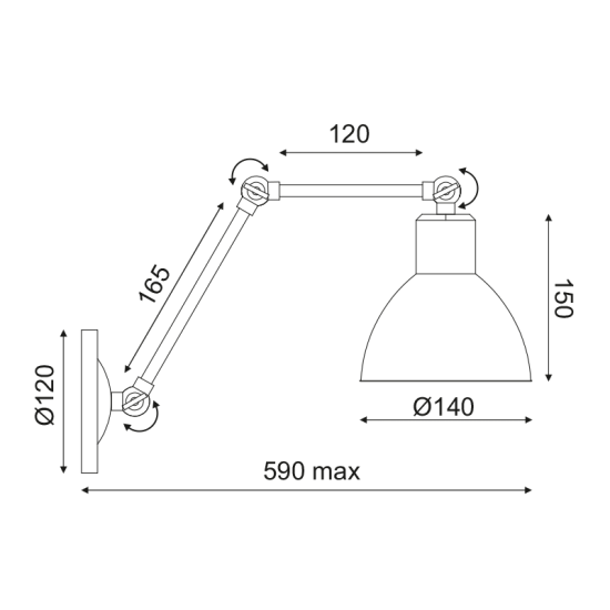 Φωτιστικό επίτοιχο 1xE27 max 60W Μέταλλο / Σκουριά καφέ - Σατινέ ορείχαλκος Φ15Χ39CM THALASSA - acadecor 