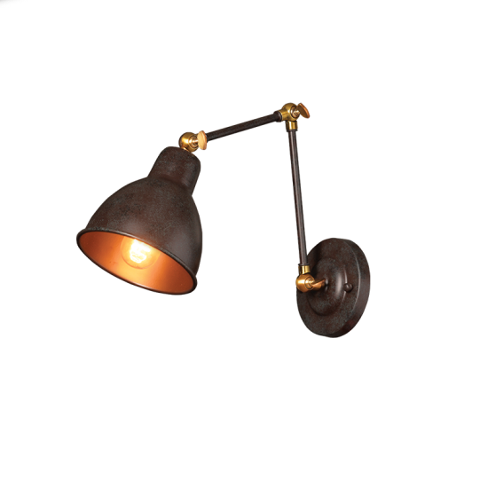 Φωτιστικό επίτοιχο 1xE27 max 60W Μέταλλο / Σκουριά καφέ - Σατινέ ορείχαλκος Φ15Χ39CM THALASSA - acadecor 