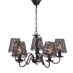 Φωτιστικό κρεμαστό 5 x E14 60W Μέταλλο + Διάφανο PVC καλώδιο  / Χάλκινο + Μάυρο Φ55ΧΗ85CM EDAM - acadecor