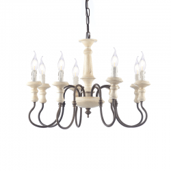 Pendant light 8 x E14 40W Metal / Cream - Beige + Antique russ D60XH150CM TOULOUSE - acadecor 