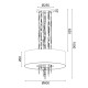 Pendant light 5 x E14 60W Metal + Fabric  / Chrome + White D60XH100CM CASCADA - acadecor 