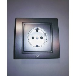 Πρίζα σούκο 2P+E - Ασημί μάτ - ELBI