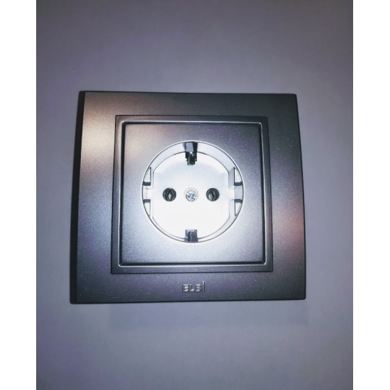 Πρίζα σούκο 2P+E - Ασημί μάτ - ELBI