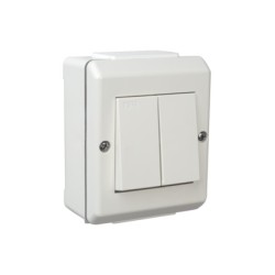 Διακόπτης διπλός εξωτερικός λευκό - IP55 - S16/5 VP - ELKO