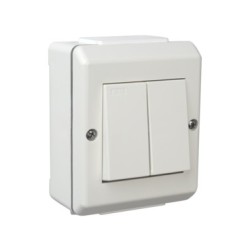 Διακόπτης διπλός εξωτερικός λευκό - IP55 - S16/5 VP - ELKO