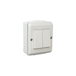 Διακόπτης διπλός εξωτερικός λευκό - IP55 - S16/5 VP - ELKO
