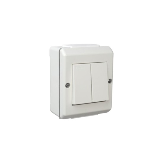 Διακόπτης διπλός εξωτερικός λευκό - IP55 - S16/5 VP - ELKO