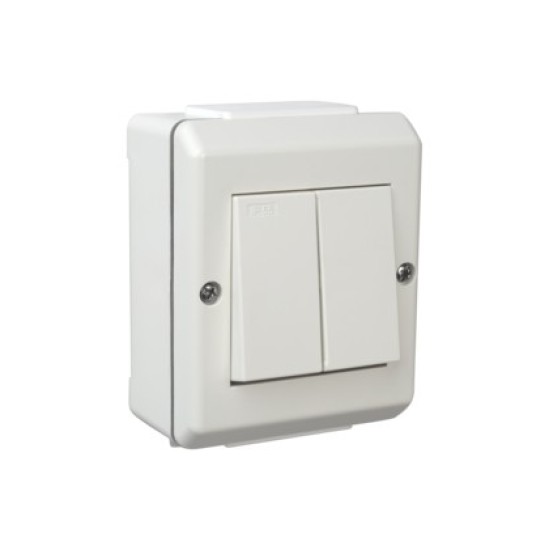 Διακόπτης διπλός εξωτερικός λευκό - IP55 - S16/5 VP - ELKO