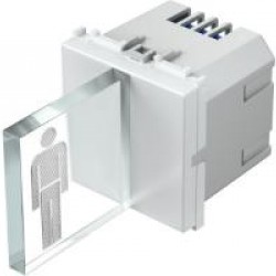 Δίχρωμη φωτοσήμανση LED Πράσινη / Κόκκινη με σήμανση και αρσενικό σύμβολο 3D 250V~ 2x0,4W 2M - TEM MODUL