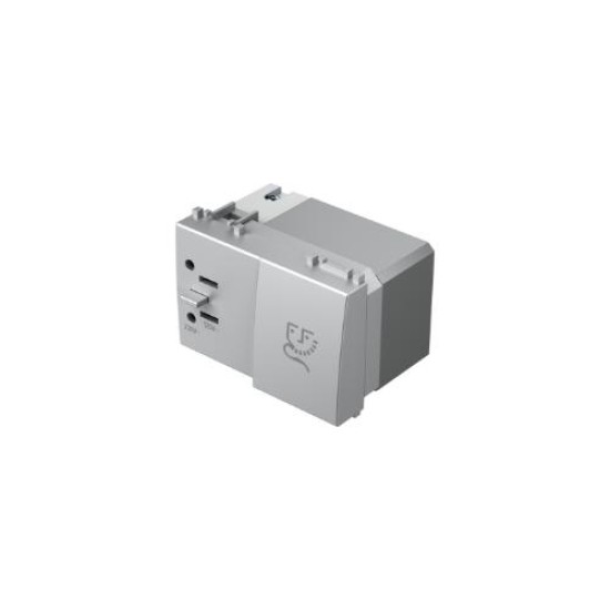 Πρίζα ξυρίσματος λευκό με μετασχηματιστή ασφαλείας 20VA 2.5A 230V~/15A 110V~ 3M PW - TEM MODUL