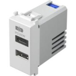 Πρίζα τροφοδοσίας λευκό μέσω USB PD 5V 3.0A 20W 1M PW - TEM MODUL