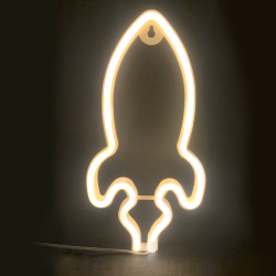Bambini Wall light Rocket LED 2.4W Battery 3xAA/LR6 1.5V + USB plug Plastic + Silicone / White LED Warm white 13.5x2x27cm - acadecor 