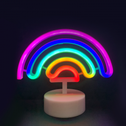 Bambini table light Rainbow LED 2.4W 3xAA/LR6 1.5V USB plug Plastic + Silicone / White LED RGB 23x10x19.5cm  - acadecor 