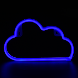 Bambini Wall light Cloud LED 2.4W Battery 3xAA/LR6 1.5V + USB plug Plastic + Silicone / White LED Blue 29.5x2x18.5cm - acadecor 
