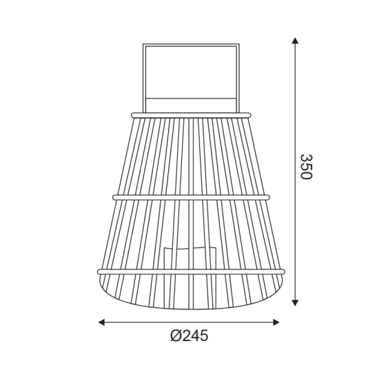 Floor / Table / Pendant light LED 0.02W 2500K 3AAA/LR03 battery Bamboo + Plastic / Natural + White 24.5x35cm STRUDEL - acadecor 