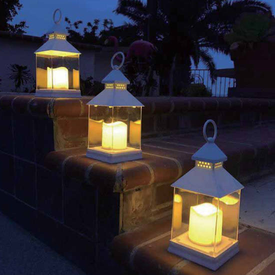 Φωτιστικό επιτραπέζιο / επιδαπέδιο / Κρεμαστό LED 0.02W 2500K 3XAAA/LR03 1.5V Μπαταρία Πλαστικό / Λευκό - Διάφανο 10.5x10.5x24c  MAYON - acadecor  