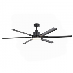 Ανεμιστήρας οροφής με φώς LED Dimmable Φ165 DC45W 6 Αλουμινίου Μάυρα Πτερύγια τηλεχειριστήριο με Ανάρτησει 15&25EK - ACA HOME