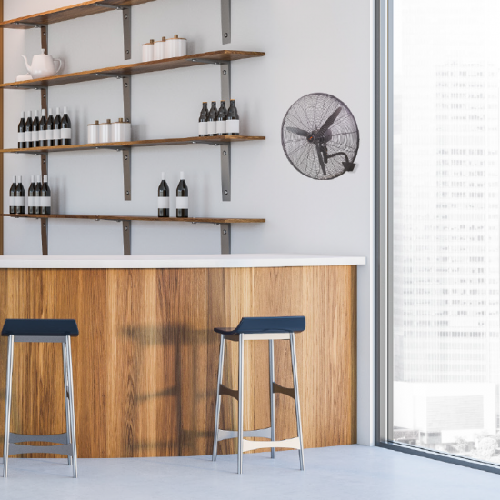 Ανεμιστήρας επαγγελματικός  επίτοιχος  Φ20 - 50 AC110W 3 πτερύγια αλουμινίου Μάυρο - ACA HOME