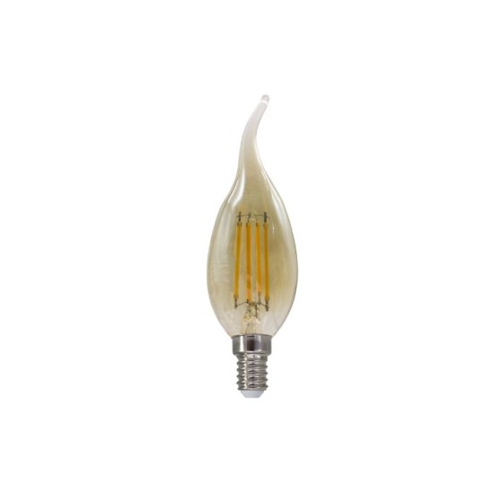 Λάμπα Led νήματος Dimmable Κεχριμπάρι E14 - Κεράκι Tip 5W 2700K - FLAM5NWTIPDIMAM - Diolamp
