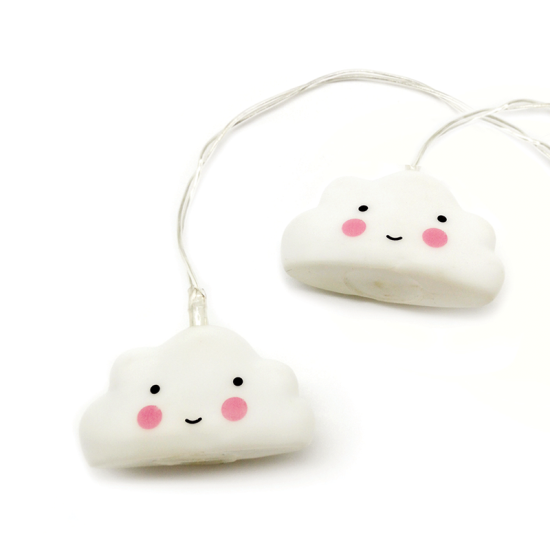 Bambini Clouds light LED LED 0.45W 6000k 3xAA / Battery LR6 1.5V Silicone + Transparent cable  / White 135+30cm - acadecor 