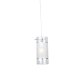 Pendant light 1 x E14 60W Metal + Glass + PVC transparent cable / Chrome + Sandblast - Clear Φ129ΧΗ724CM MANE - acadecor