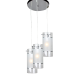 Pendant light 3 x E14 60W Metal + Glass + PVC transparent cable / Chrome + Sandblast - Clear Φ280ΧΗ790CM MANE - acadecor
