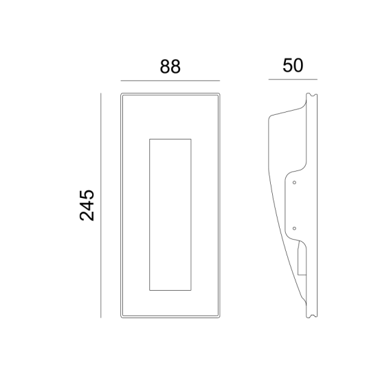 Trimless square Spot light 1 x MR11 max 35W Gypsum / Natural 245x88x55mm MYLA - acadecor