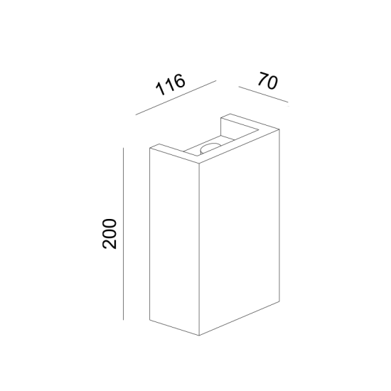 Φωτιστικό επίτοιχο 1 x G9 40W Γύψος / Φυσικό 11,6x7x20CM BLOCK - acadecor