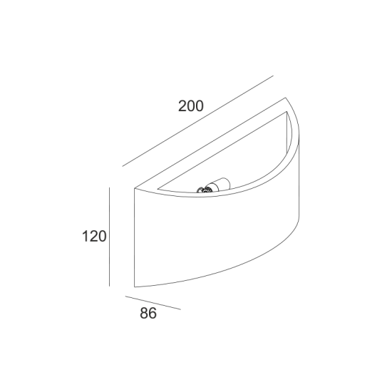 Φωτιστικό επίτοιχο 1 x G9 40W Γύψος / Φυσικό 20x8,6x12CM MEIO - acadecor