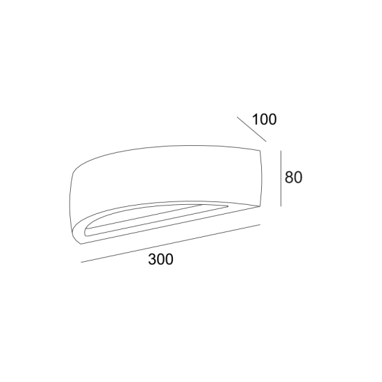 Φωτιστικό επίτοιχο 1 x E14 40W Γύψος / Φυσικό 30x9,8x8CM MEIO - acadecor