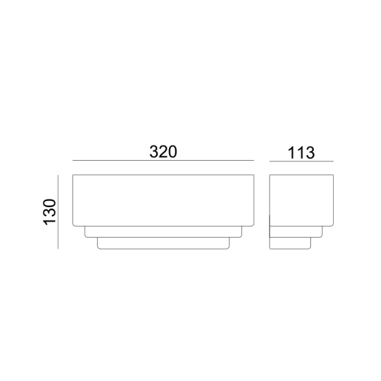 Φωτιστικό επίτοιχο 1 x E27 40W Γύψος / Φυσικό 32x11,3x13CM TABS - acadecor