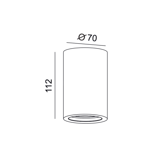 Ceilling light cylindrical 1 x GU10 35W Gypsum / Natural Φ70x112CM RUTH - acadecor