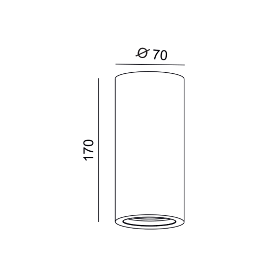 Ceilling light cylindrical 1 x GU10 35W Gypsum / Natural Φ70x170 RUTH - acadecor