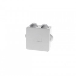 Κουτί τετράγωνο ABS διακλάδωσης καλωδίων στεγανο επίτοιχο γκρί 6 διόδων IP44 83x83x43mm - aca elec