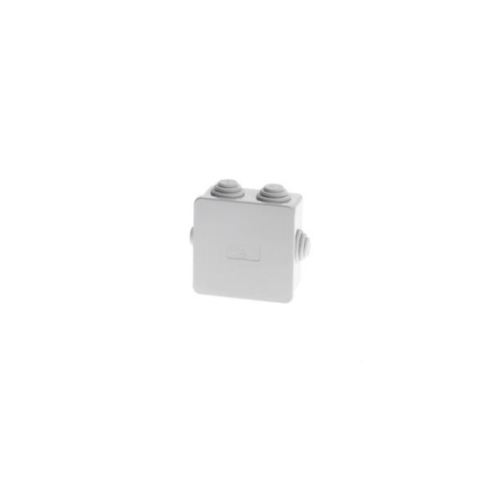 Wall mounted ABS cable junction Box square grey IP44 6 Glands 83x83x43mm - GR17053 - aca elec