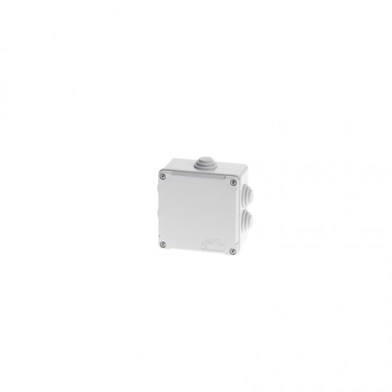 Wall mounted ABS cable junction Box square grey IP54 6 Glands 100x100x60mm - GR17054 - aca elec