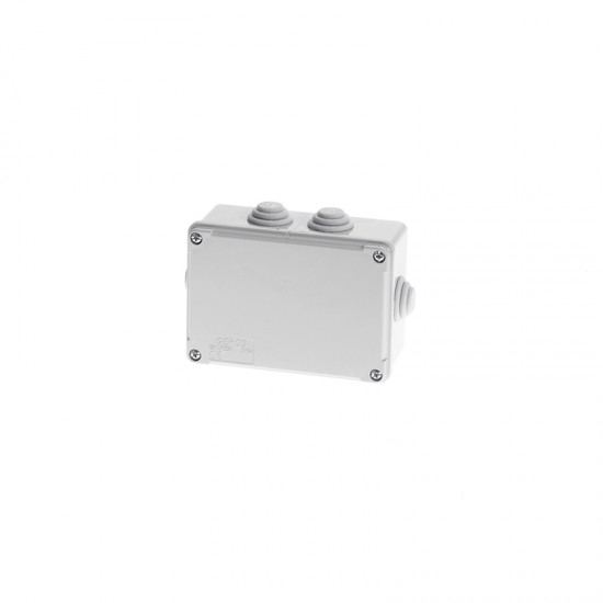 Wall mounted ABS cable junction Box square grey IP54 6 Glands 130x90x65mm - GR17056 - aca elec