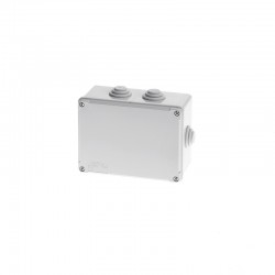 Κουτί τετράγωνο ABS διακλάδωσης καλωδίων στεγανο επίτοιχο γκρί 6 διόδων IP54 150x110x75mm - GR17058 - aca elec