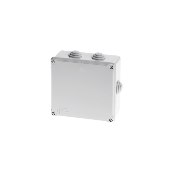 Wall mounted ABS cable junction Box square grey IP54 6 Glands 150x140x75mm - GR17060 - aca elec