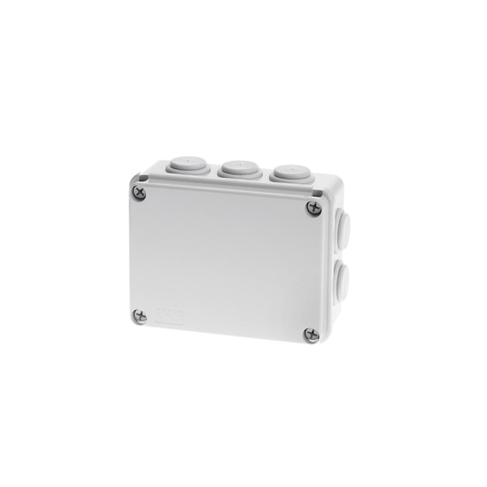Wall mounted ABS cable junction Box square grey IP54 10 Glands 190x140x75mm - GR17065 - aca elec