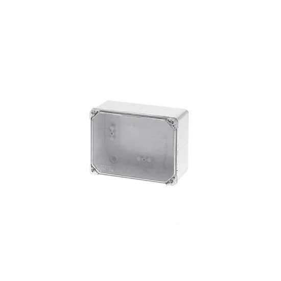 Wall mounted ABS Syrf box transparent Lid IP65 square grey IP65 150x110x75mm - GR17208 - aca elec
