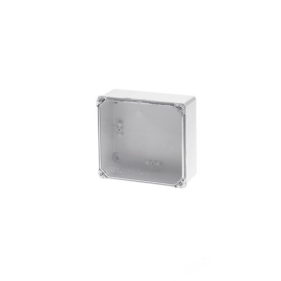 Wall mounted ABS Syrf box transparent Lid IP65 square grey IP65 150x140x75mm - GR17210 - aca elec