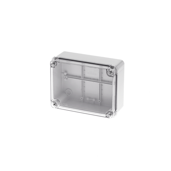 Wall mounted ABS Syrf box transparent Lid IP65 square grey IP65 190x140x75mm - GR17211 - aca elec