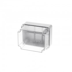 Κουτί τετράγωνο ABS στεγανο επίτοιχο γκρί με διάφανο κάλυμμα IP65 190x140x140mm - GR17215 - aca elec
