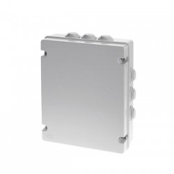Κουτί τετράγωνο ABS διακλάδωσης καλωδίων στεγανο επίτοιχο γκρί 12 διόδων IP54 380x300x120mm - GR17258 - aca elec