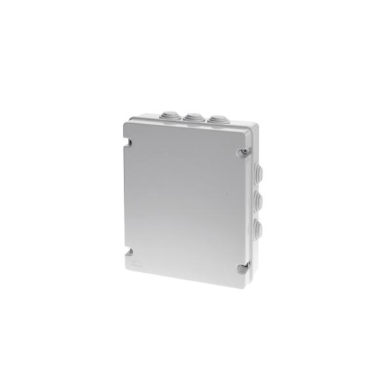 Wall mounted ABS cable junction Box square grey IP54 12 Glands 460x380x120mm - GR17262 - aca elec