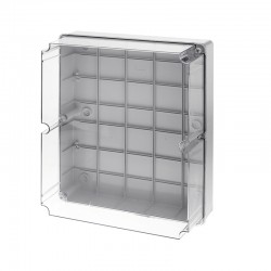 Κουτί τετράγωνο ABS στεγανο επίτοιχο γκρί με διάφανο κάλυμμα IP65 460x380x180mm - GR17292 - aca elec