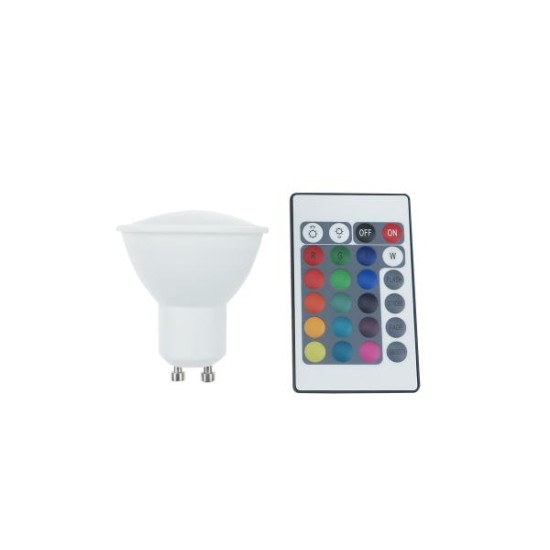 Λάμπα Led GU10 SMD 3000K + RGB Χειριστήριο GU105RGBWN - Diolamp